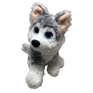 Unbranded Husky Puppy Dog 8.5 inches Sitting With Pluze Eyes and pinky Ears